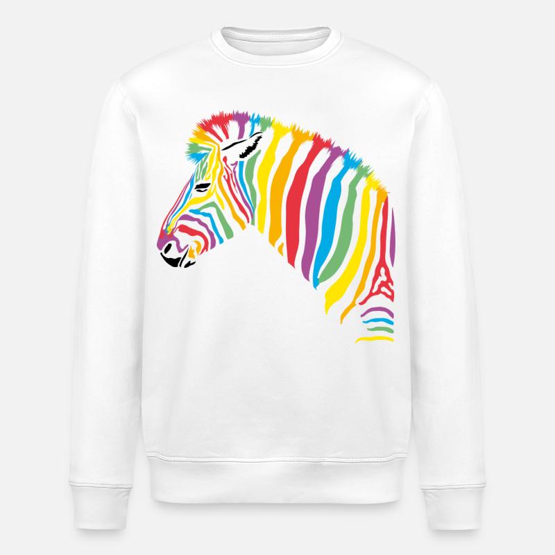 rainbow zebra - Stanley/Stella Unisex Bio-Sweatshirt ROLLER - Weiß