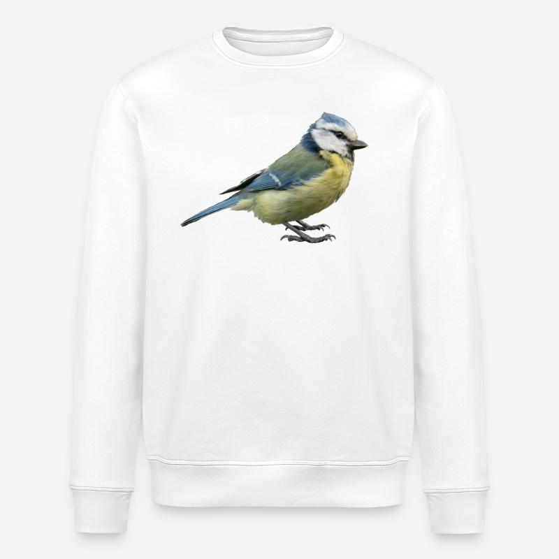 Mésange bleue 2 - Sweat bio ROLLER Stanley/Stella Unisexe - blanc