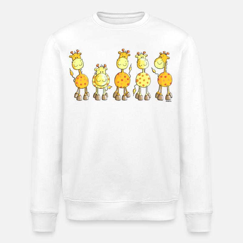 Funny Giraffes - Giraffe - Stanley/Stella Unisex Bio-Sweatshirt ROLLER - Weiß