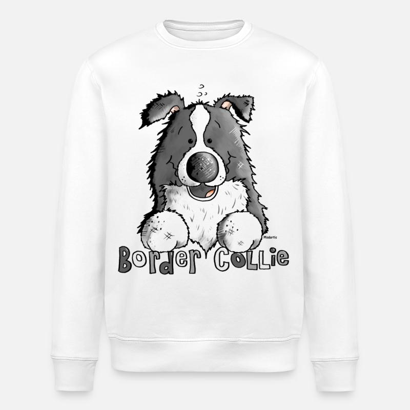 Petit Boder Collie - Chien de Berger - Sweat bio ROLLER Stanley/Stella Unisexe - blanc