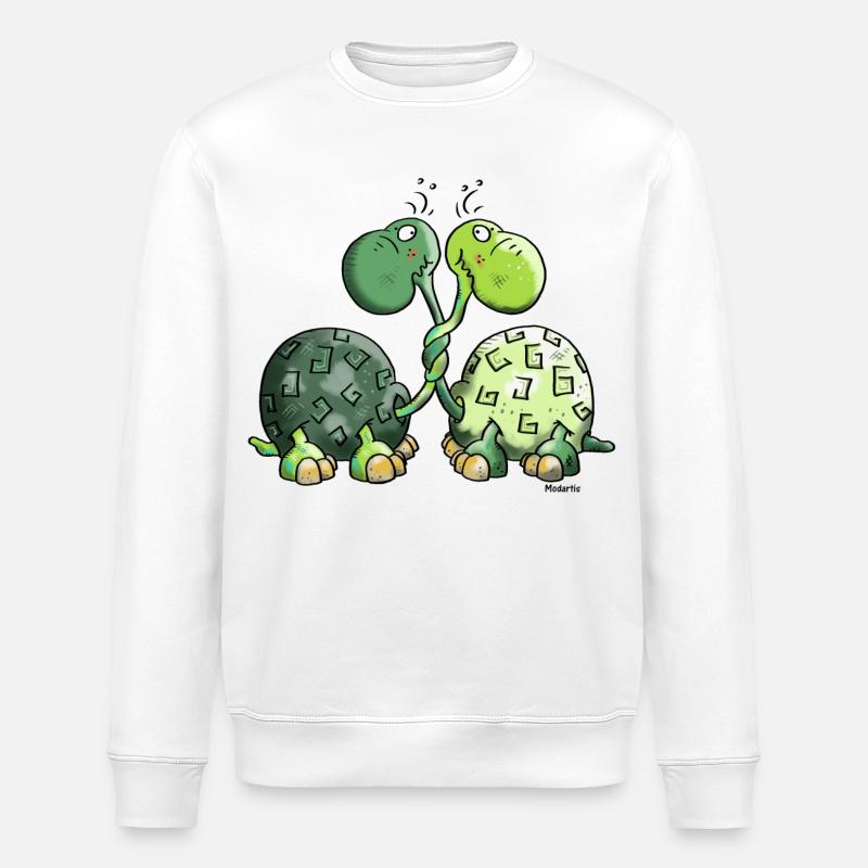Funny Turtles - Turtle - Stanley/Stella ROLLER Unisex Organic Sweatshirt - white