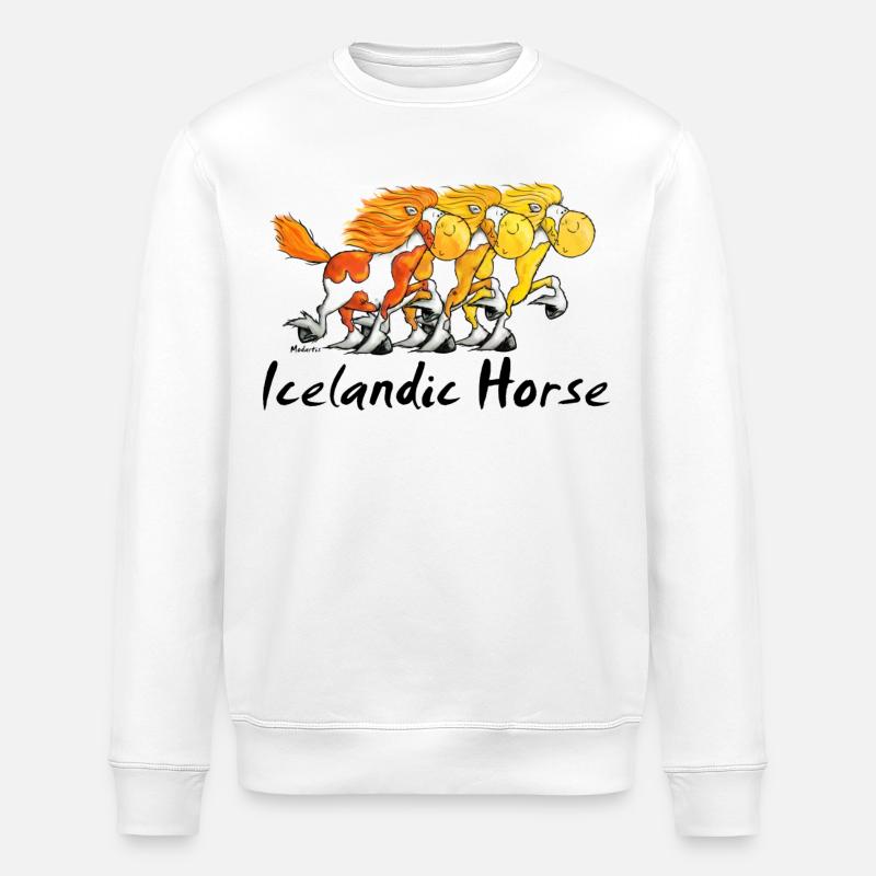 Islandpferde Trio - Isländer - Stanley/Stella Unisex Bio-Sweatshirt ROLLER - Weiß