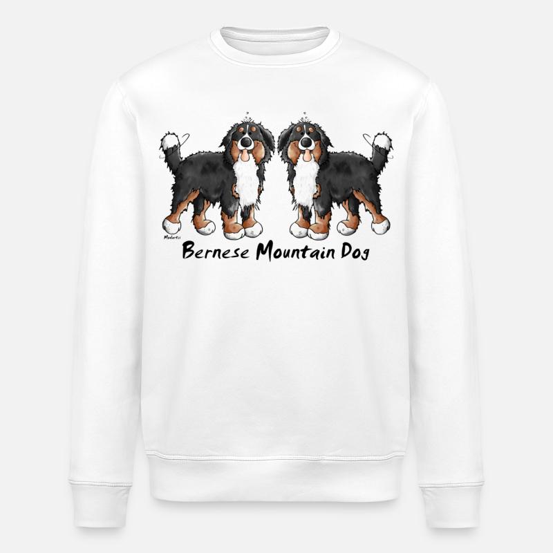 Berner Sennenhund Duo - Hund - Stanley/Stella Unisex Bio-Sweatshirt ROLLER - Weiß
