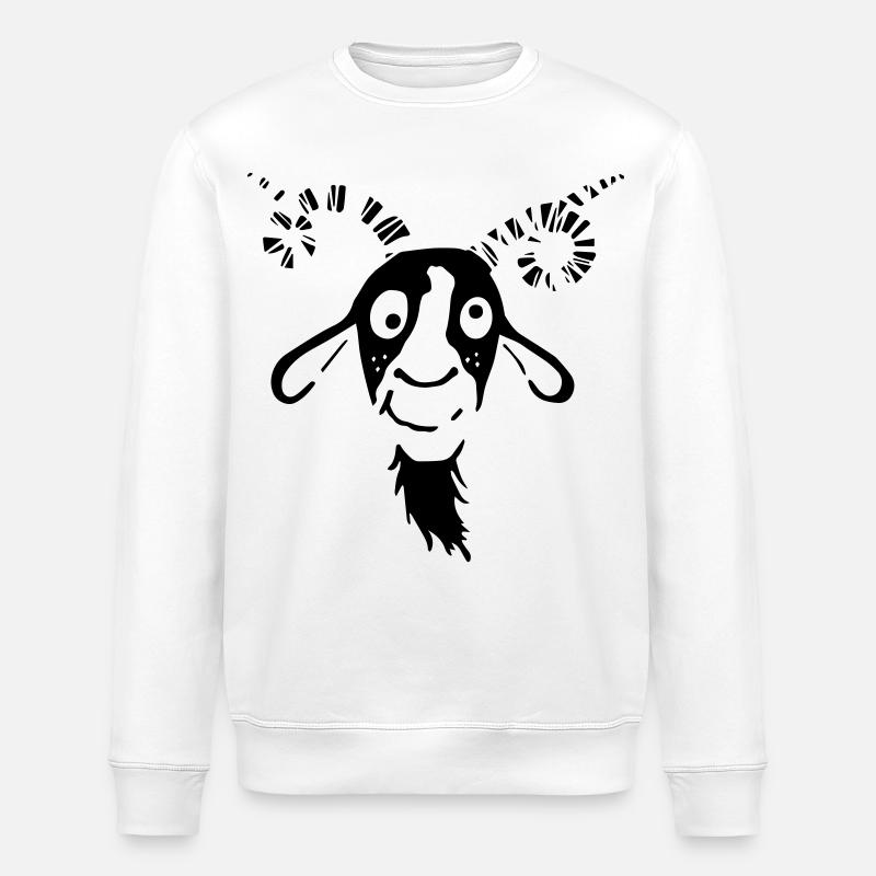 Drôle Chèvre - Sweat bio ROLLER Stanley/Stella Unisexe - blanc