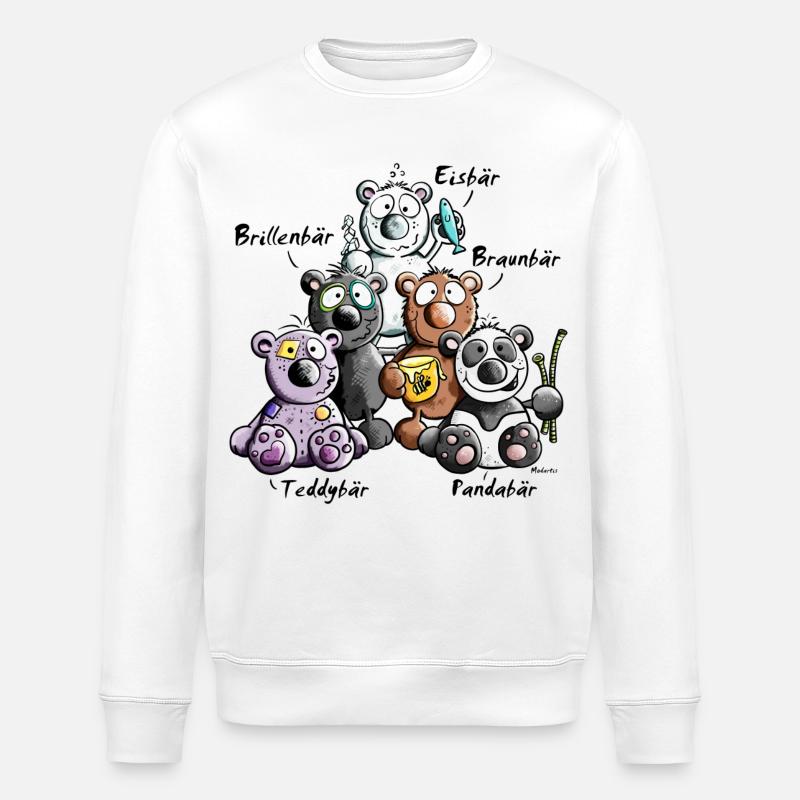 Bären Pyramide - Stanley/Stella Unisex Bio-Sweatshirt ROLLER - Weiß