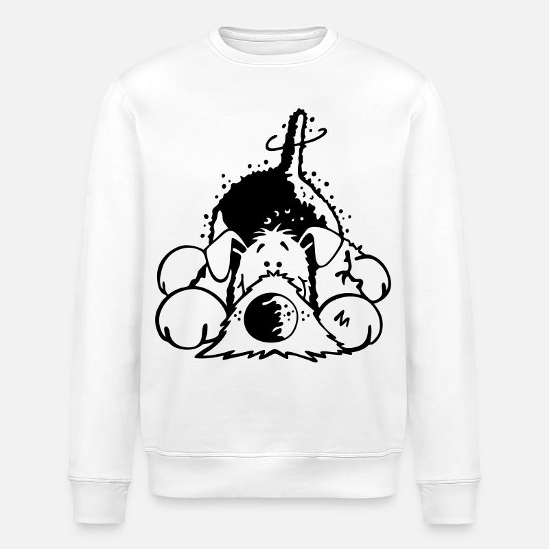 Mignon Airedale Terrier - Sweat bio ROLLER Stanley/Stella Unisexe - blanc