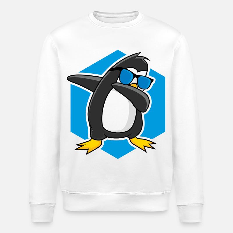 Tanzender Pinguin - Stanley/Stella Unisex Bio-Sweatshirt ROLLER - Weiß