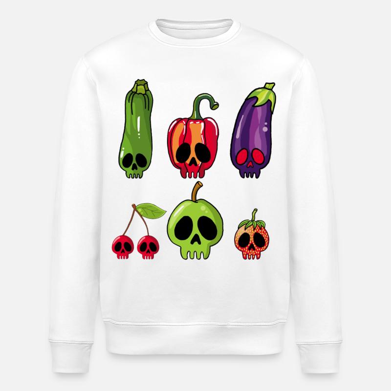 Vegetarische Todesköpfe - Stanley/Stella Unisex Bio-Sweatshirt ROLLER - Weiß