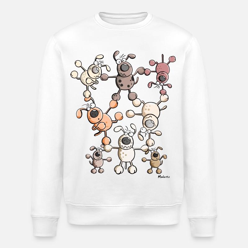 Hunde Zirkus - Stanley/Stella Unisex Bio-Sweatshirt ROLLER - Weiß
