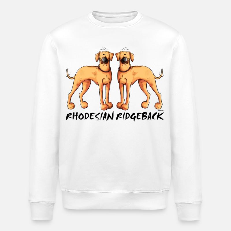 Rhodesian Ridgeback Duo - Stanley/Stella Unisex Bio-Sweatshirt ROLLER - Weiß