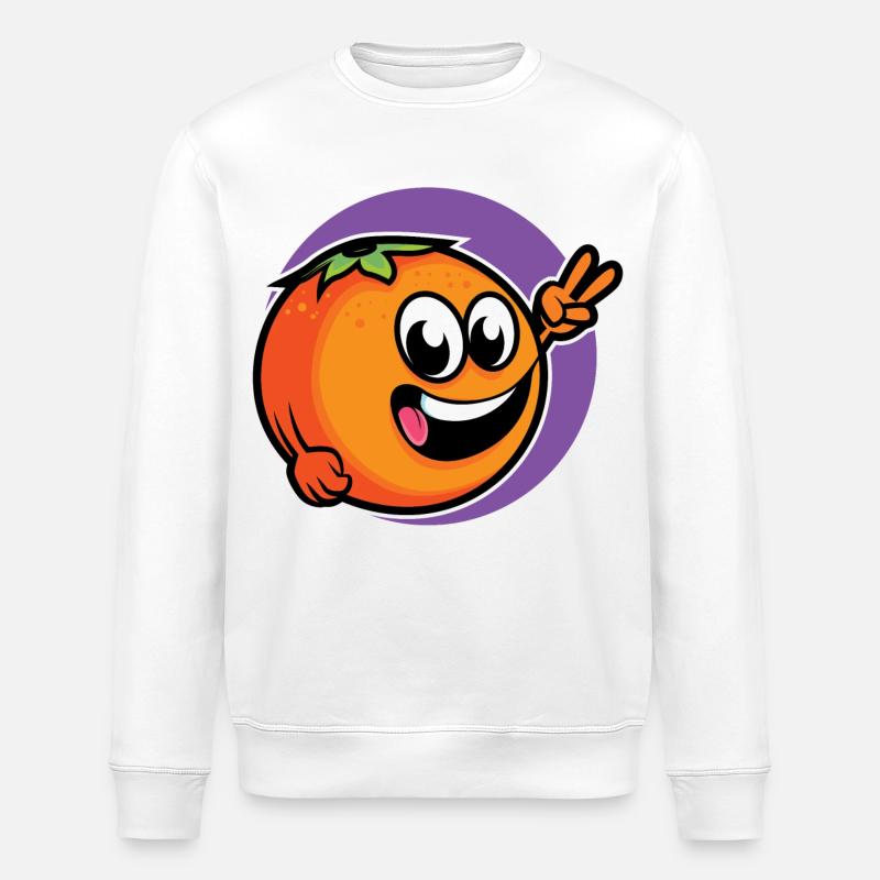 Lustige Orange - Stanley/Stella Unisex Bio-Sweatshirt ROLLER - Weiß