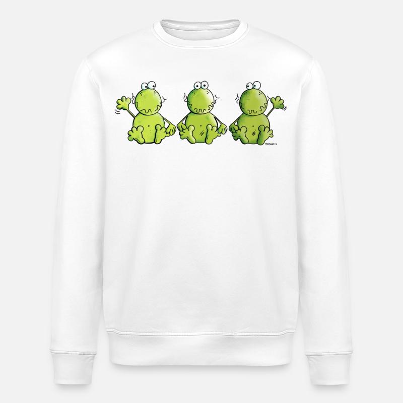 Frosch Trio - Stanley/Stella Unisex Bio-Sweatshirt ROLLER - Weiß