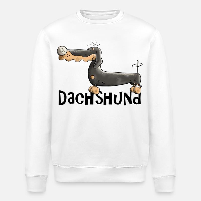 Desideria der Dackel - Stanley/Stella Unisex Bio-Sweatshirt ROLLER - Weiß