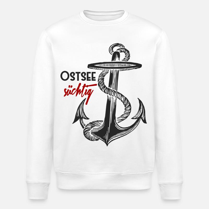 Ostsee-süchtig - Anker - Stanley/Stella Unisex Bio-Sweatshirt ROLLER - Weiß