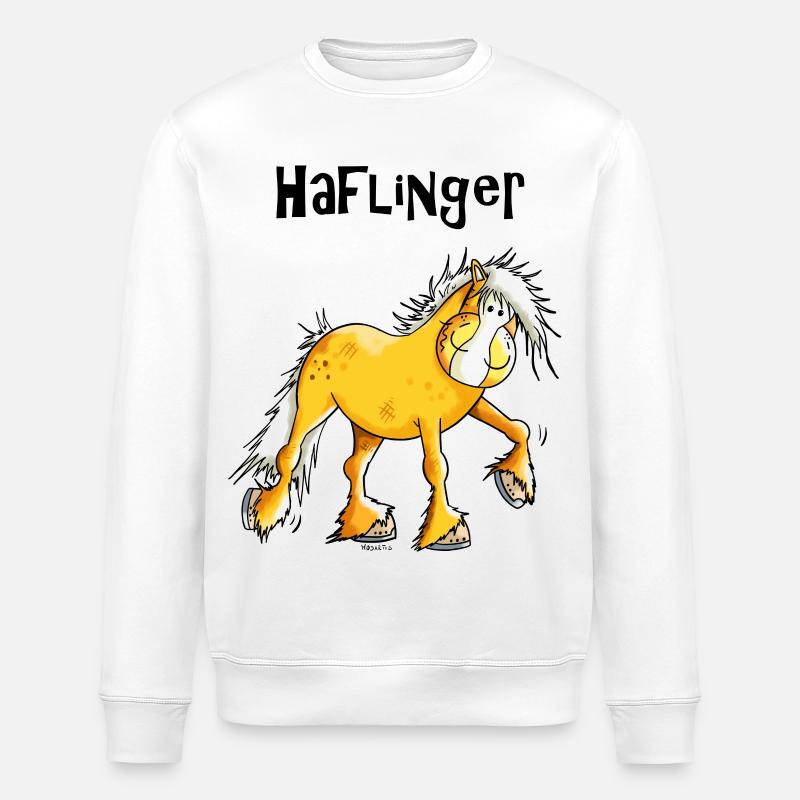Hazel der Haflinger - Stanley/Stella Unisex Bio-Sweatshirt ROLLER - Weiß