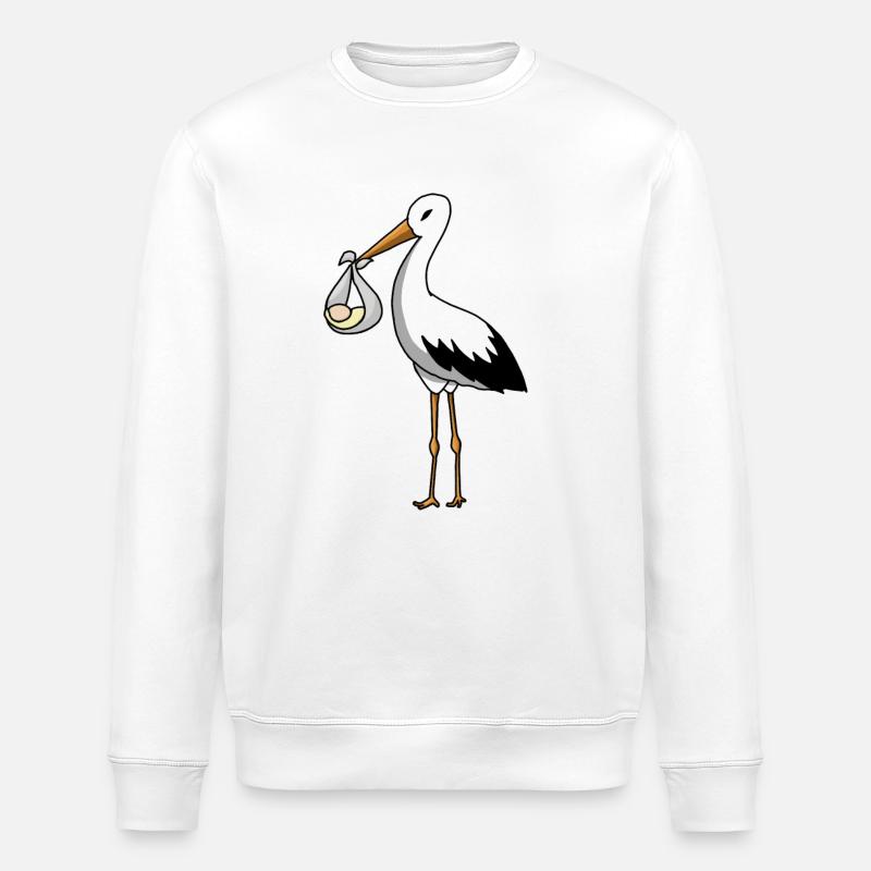 La cigogne amène le bébé - Sweat bio ROLLER Stanley/Stella Unisexe - blanc