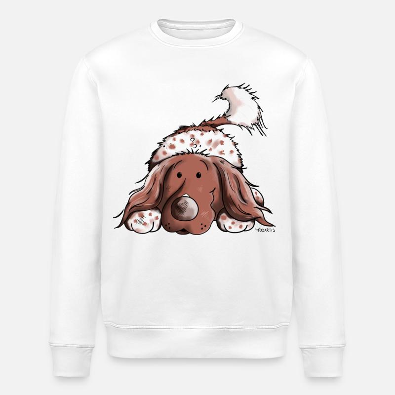 Drolliger Münsterländer - Stanley/Stella Unisex Bio-Sweatshirt ROLLER - Weiß