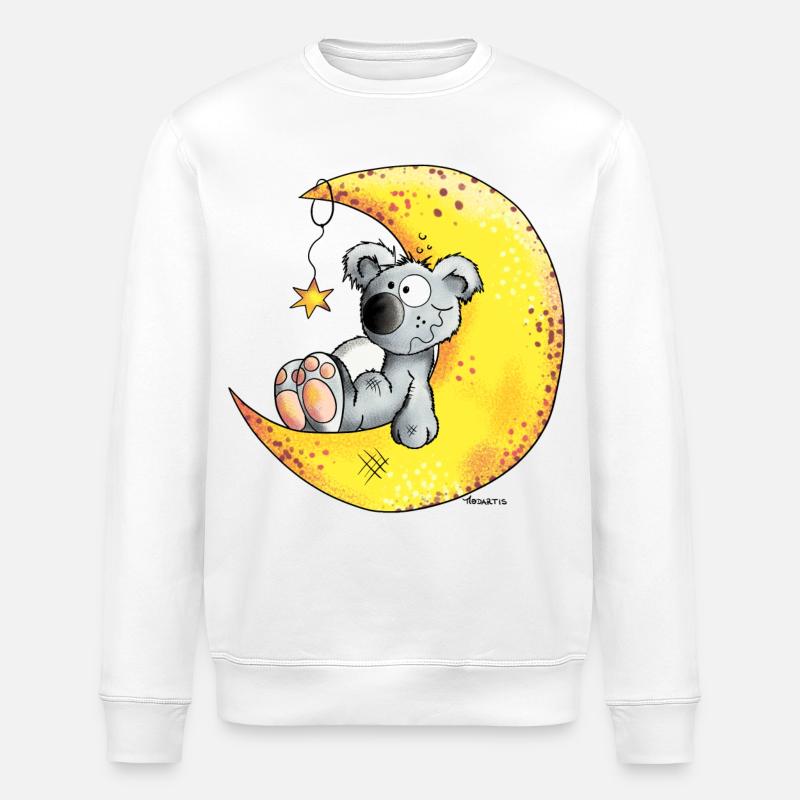 Koala In The Moon - Stanley/Stella ROLLER Unisex Organic Sweatshirt - white