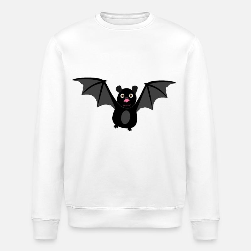Fledermaus Halloween Vampir Bat - Stanley/Stella Unisex Bio-Sweatshirt ROLLER - Weiß
