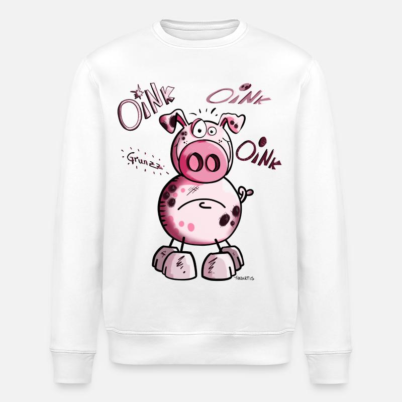 Oink Schweinchen Oink - Stanley/Stella Unisex Bio-Sweatshirt ROLLER - Weiß
