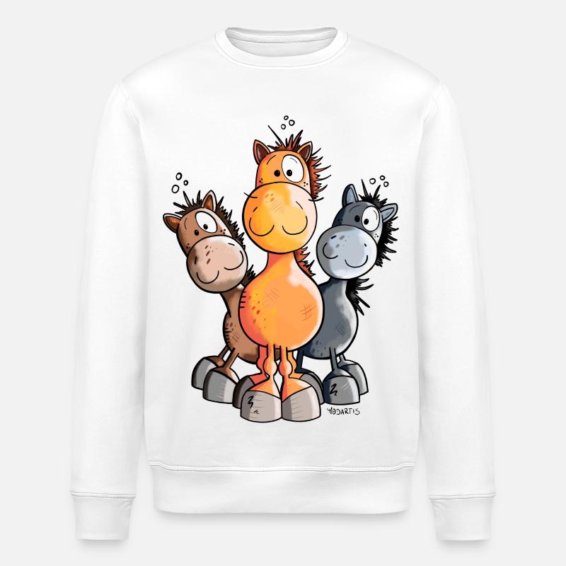 Süßes Pferde Trio - Stanley/Stella Unisex Bio-Sweatshirt ROLLER - Weiß