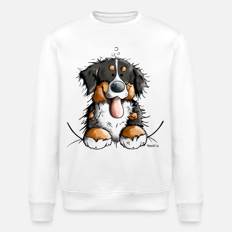 Glücklicher Berner Sennenhund - Stanley/Stella Unisex Bio-Sweatshirt ROLLER - Weiß
