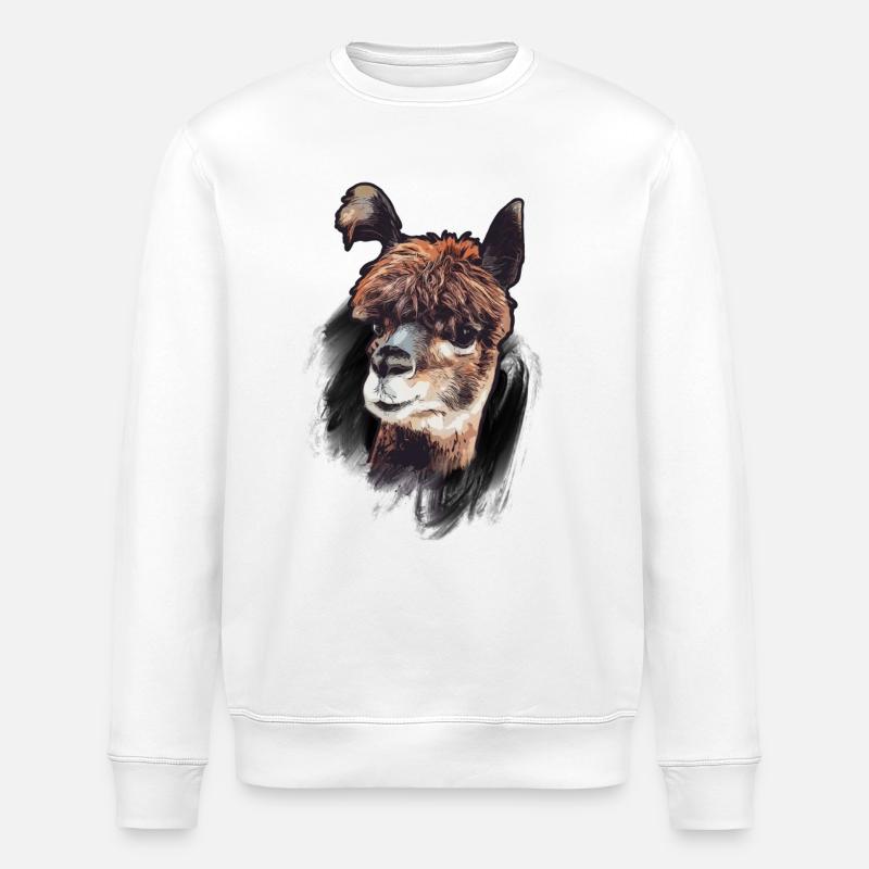 Alpaka Alpaca Kamel - Stanley/Stella Unisex Bio-Sweatshirt ROLLER - Weiß