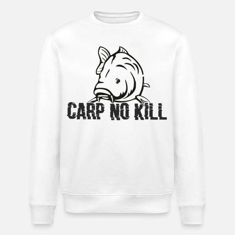 Carpe : Carp no kill 2019 - Sweat bio ROLLER Stanley/Stella Unisexe - blanc
