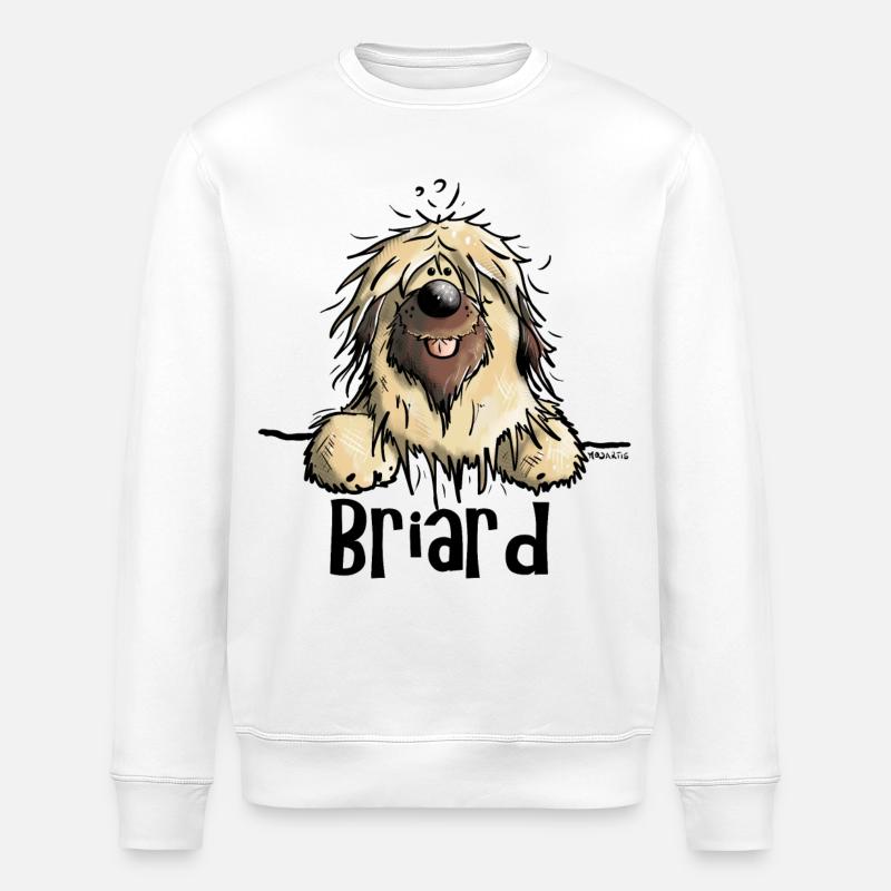 Neugieriger Briard - Stanley/Stella Unisex Bio-Sweatshirt ROLLER - Weiß