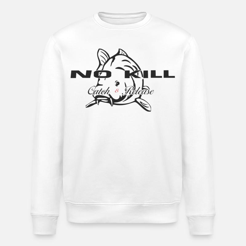 Carpe : no kill, catch and release - Sweat bio ROLLER Stanley/Stella Unisexe - blanc