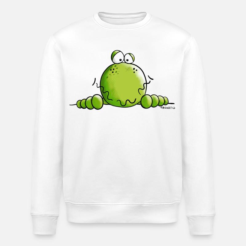 Neugieriger Frosch - Stanley/Stella Unisex Bio-Sweatshirt ROLLER - Weiß