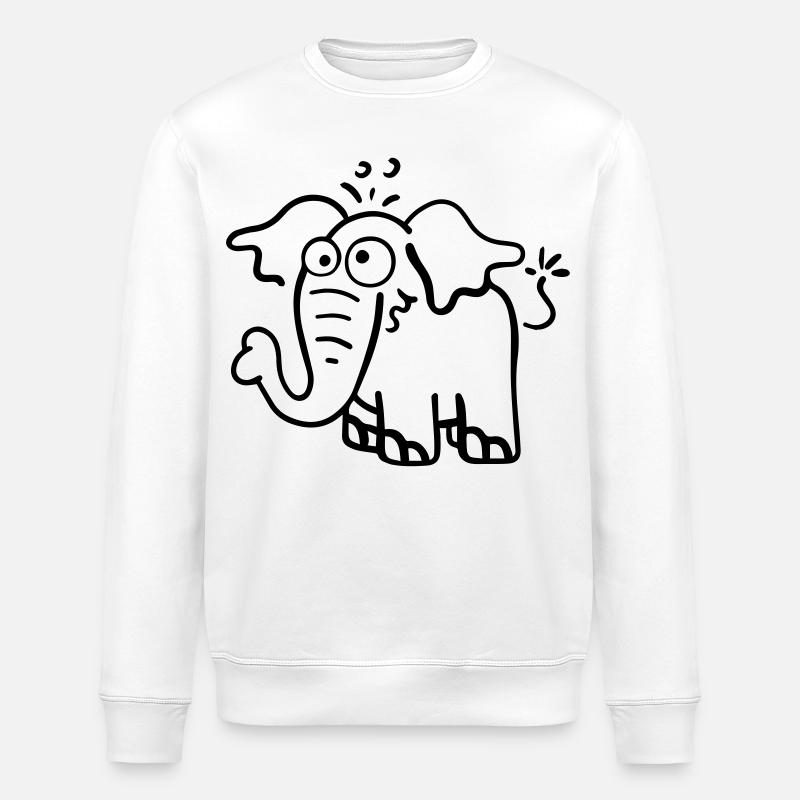 Knuffiger Elefant - Stanley/Stella Unisex Bio-Sweatshirt ROLLER - Weiß