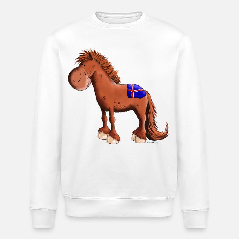 Isländer mit Fahne - Stanley/Stella Unisex Bio-Sweatshirt ROLLER - Weiß