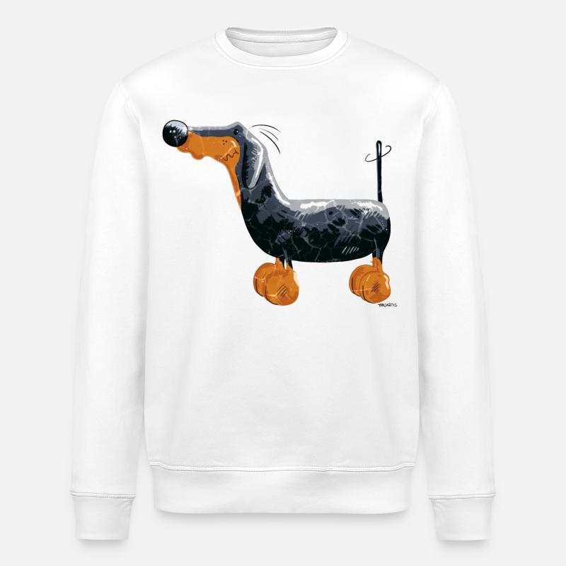 Teckel Chien - Sweat bio ROLLER Stanley/Stella Unisexe - blanc