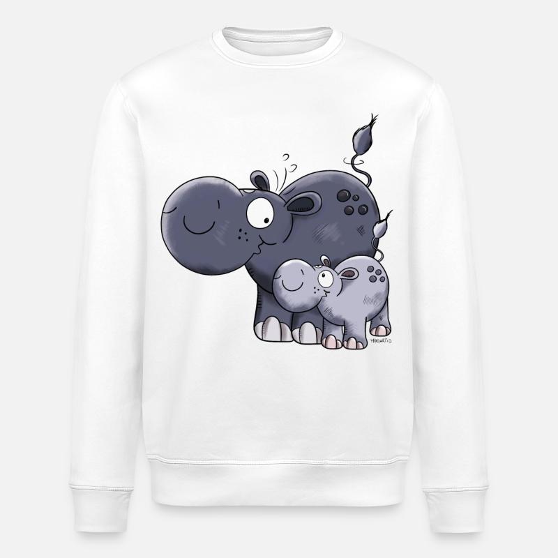 Hippopotame - Sweat bio ROLLER Stanley/Stella Unisexe - blanc
