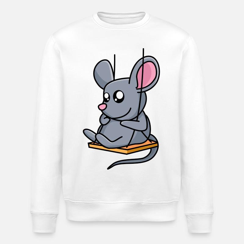 Mäuseschaukel - Stanley/Stella Unisex Bio-Sweatshirt ROLLER - Weiß