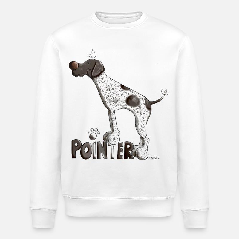 Cute German Shorthaired Pointer - Stanley/Stella ROLLER Unisex Organic Sweatshirt - white