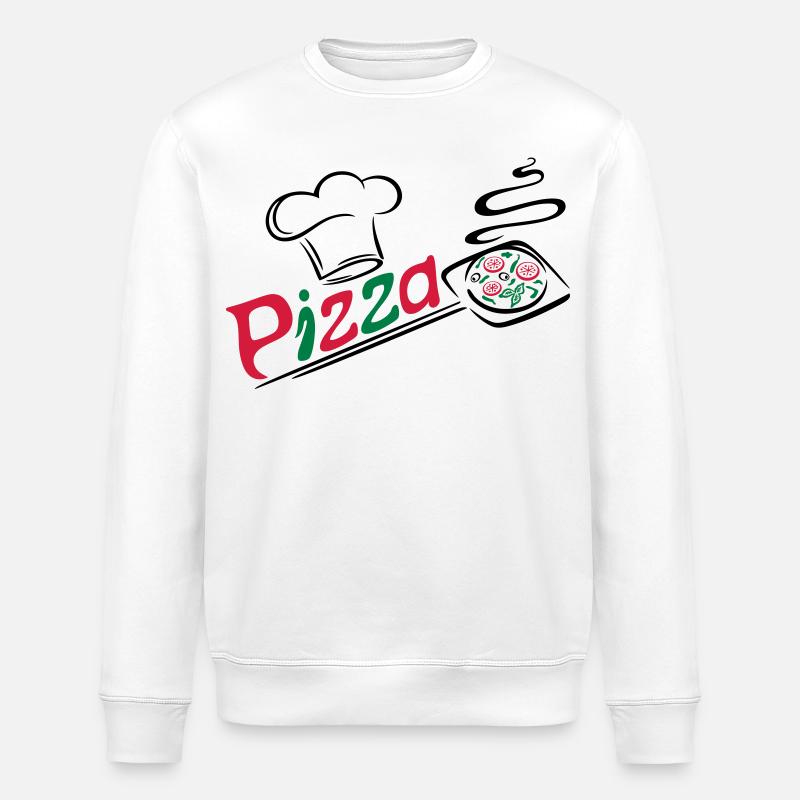 Pizza Bäcker mit Kochmütze, chef hat - Stanley/Stella Unisex Bio-Sweatshirt ROLLER - Weiß