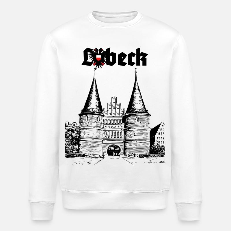 Lübeck - Holstentor - Stanley/Stella Unisex Bio-Sweatshirt ROLLER - Weiß