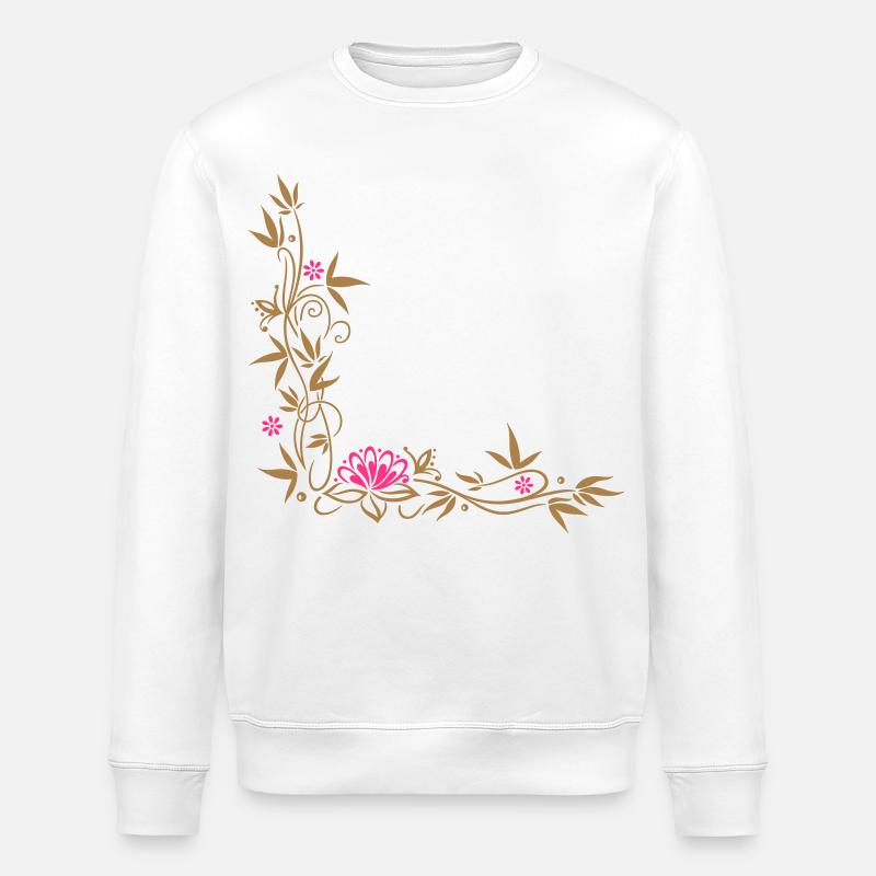 Bambus mit Lotusblüte und kleinen Blüten. - Stanley/Stella Unisex Bio-Sweatshirt ROLLER - Weiß
