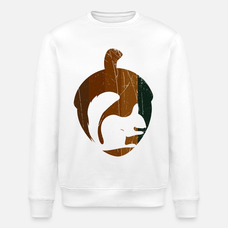 Haselnuss - Eichhörnchen - Stanley/Stella Unisex Bio-Sweatshirt ROLLER - Weiß