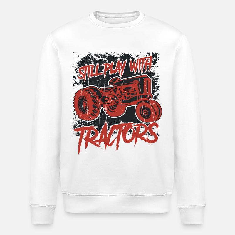Still Play With Tractors - Stanley/Stella Unisex Bio-Sweatshirt ROLLER - Weiß