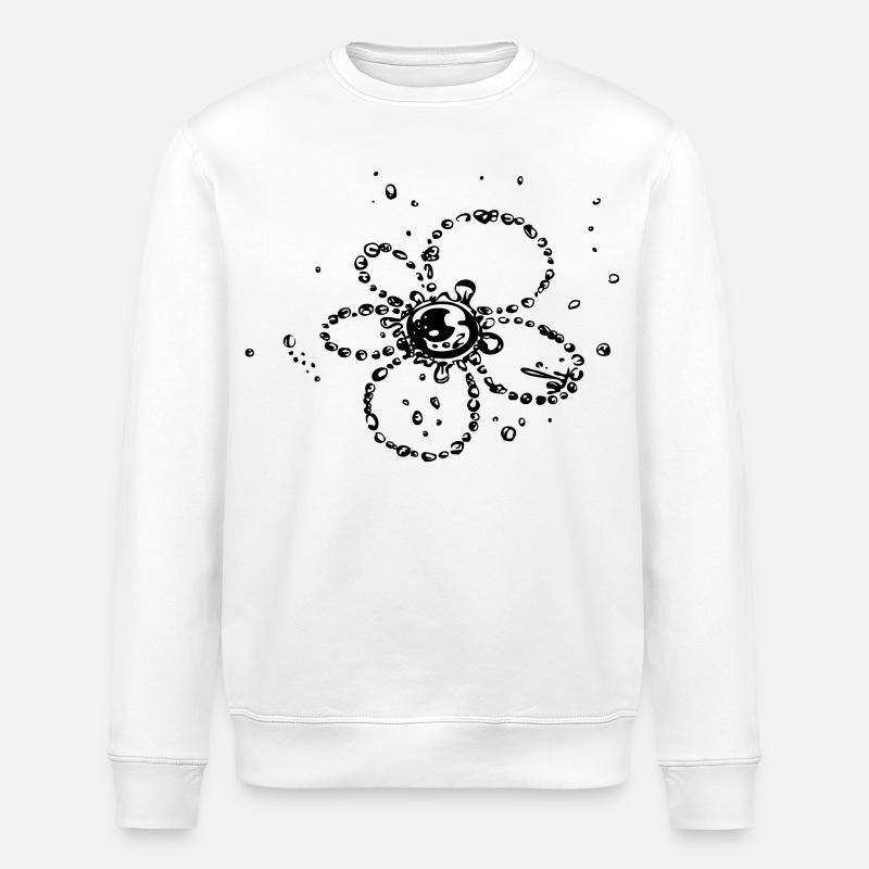 Fleur de gouttes d'eau - Sweat bio ROLLER Stanley/Stella Unisexe - blanc