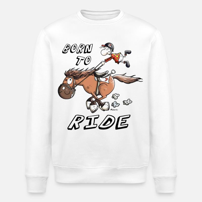 Born to Ride - Stanley/Stella ROLLER Unisex Organic Sweatshirt - white