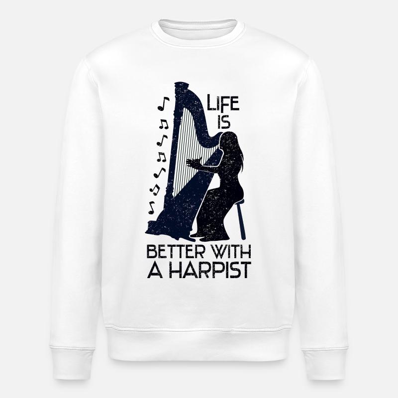 Harpe - design - Sweat bio ROLLER Stanley/Stella Unisexe - blanc