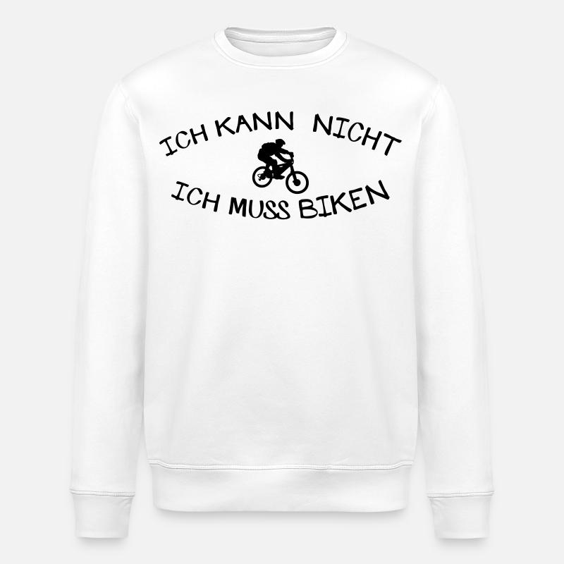 Can not biking must aprons - Stanley/Stella ROLLER Unisex Organic Sweatshirt - white
