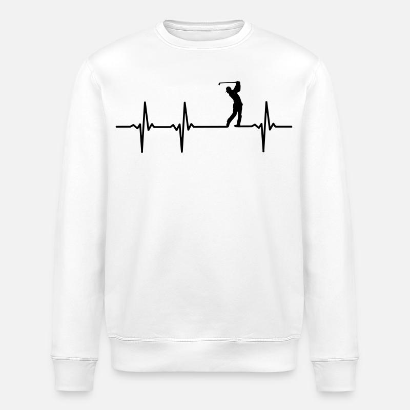 Golfers pulse - Stanley/Stella ROLLER Unisex Organic Sweatshirt - white