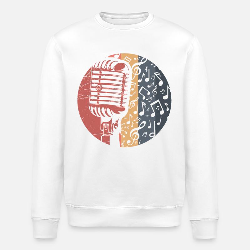 Microphone - Stanley/Stella ROLLER Unisex Organic Sweatshirt - white