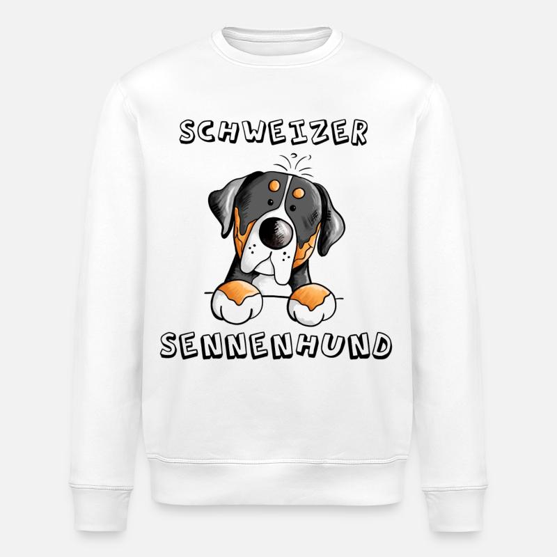 Großer Schweizer Sennenhund - Stanley/Stella Unisex Bio-Sweatshirt ROLLER - Weiß