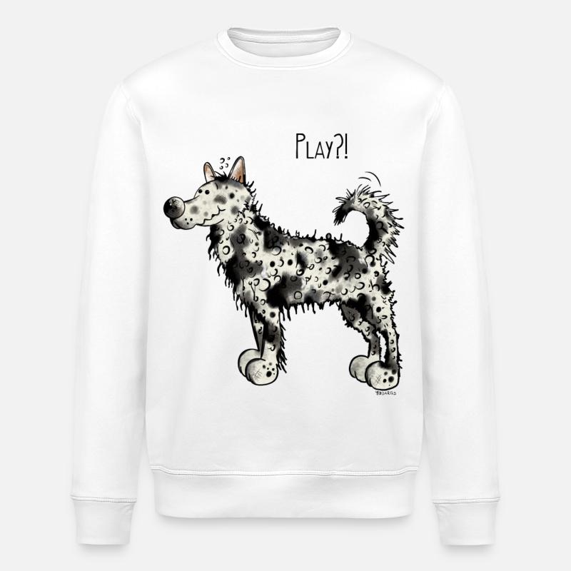 Funny Mudi Dog - Dogs - Comic - Gift - Stanley/Stella ROLLER Unisex Organic Sweatshirt - white